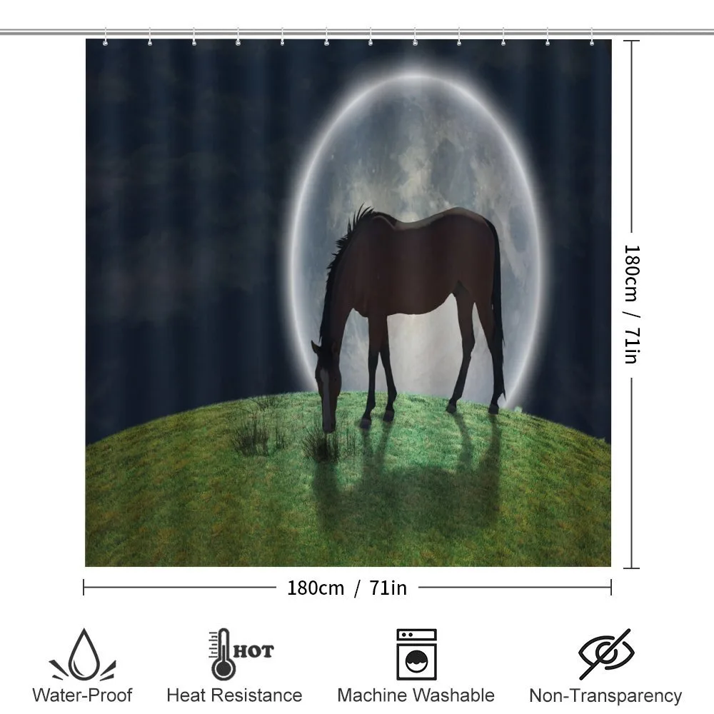 Horse on Hill Full Moon — Detail 2