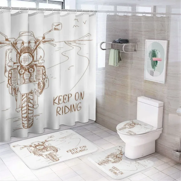 Keep on Riding on a shower curtain