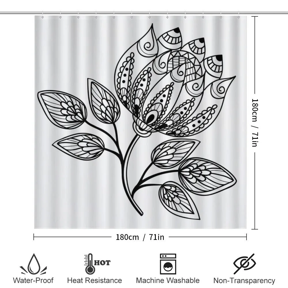 Monochrome Floral Pattern — Detail 2