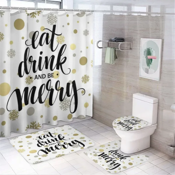 New Year Snow on a shower curtain