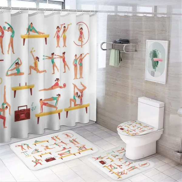Pommel Horse Ribbon on a shower curtain