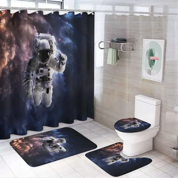 Realistic Space Suit on a shower curtain