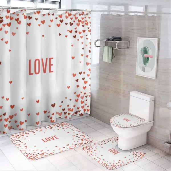 Romance Illustration Heart on a shower curtain