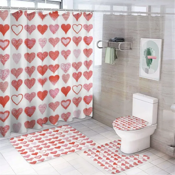 Romantic Hearts on a shower curtain