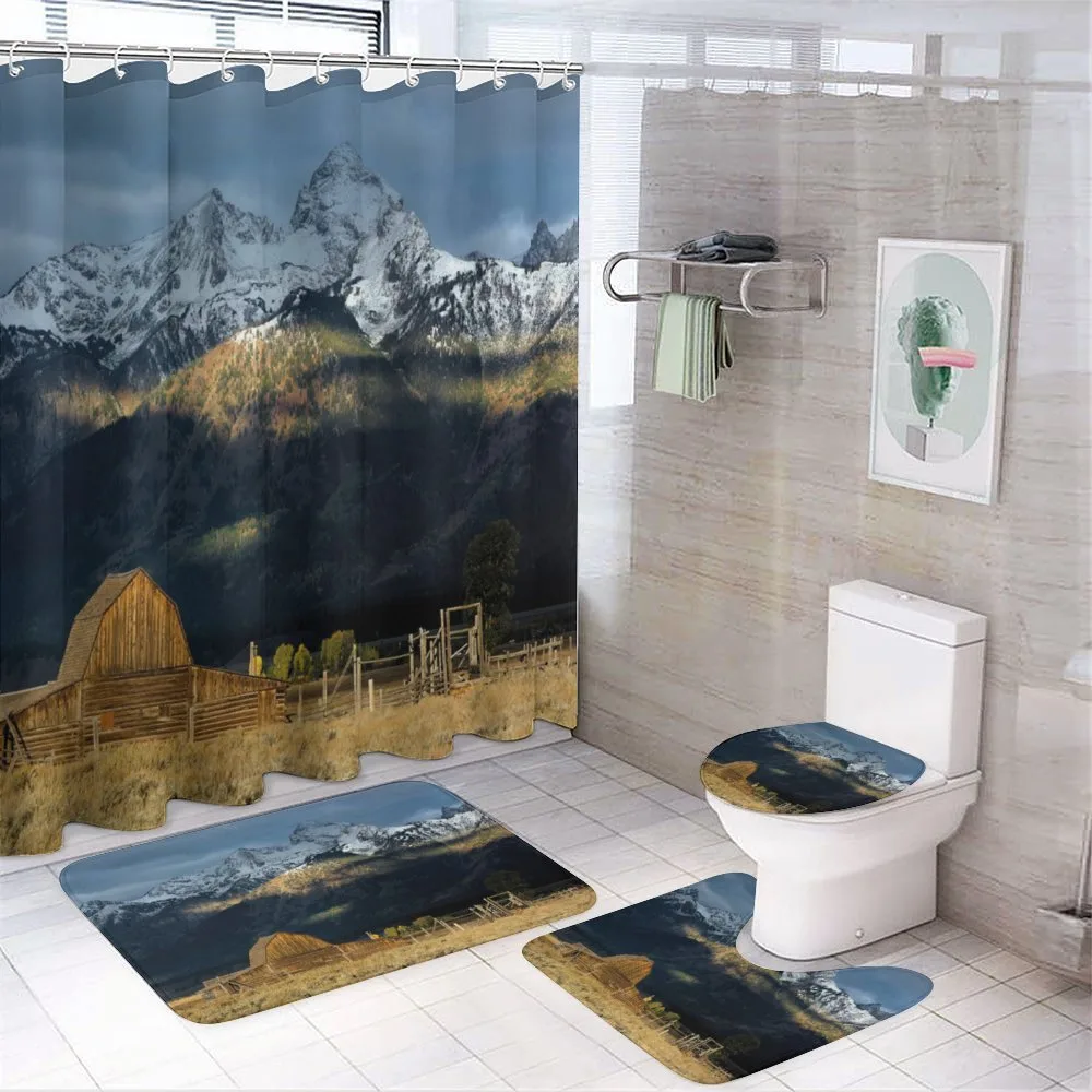 Rustic Wooden Hut Mountains — Your design