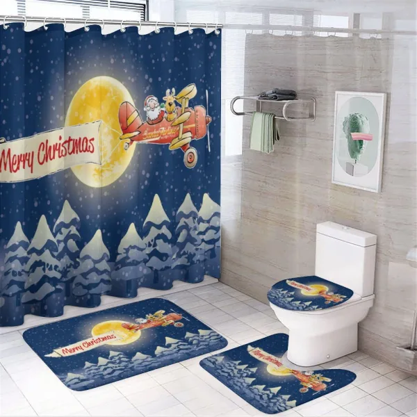 Santa Claus Airline on a shower curtain