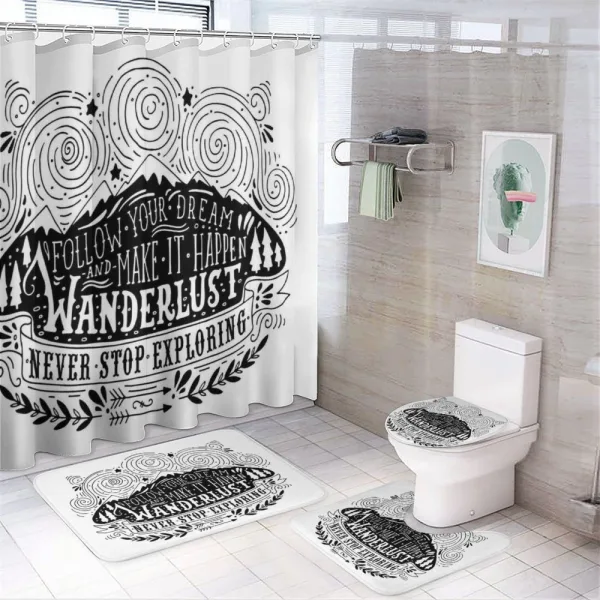 Wanderlust Follow Dreams on a shower curtain