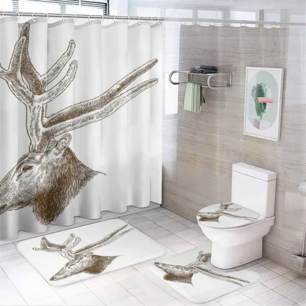 Wild Animal Engraving on a shower curtain
