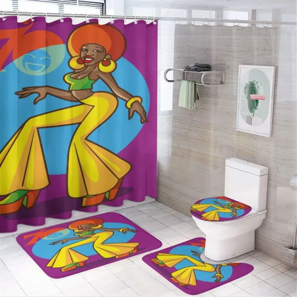 Afro Disco Lady on a shower curtain