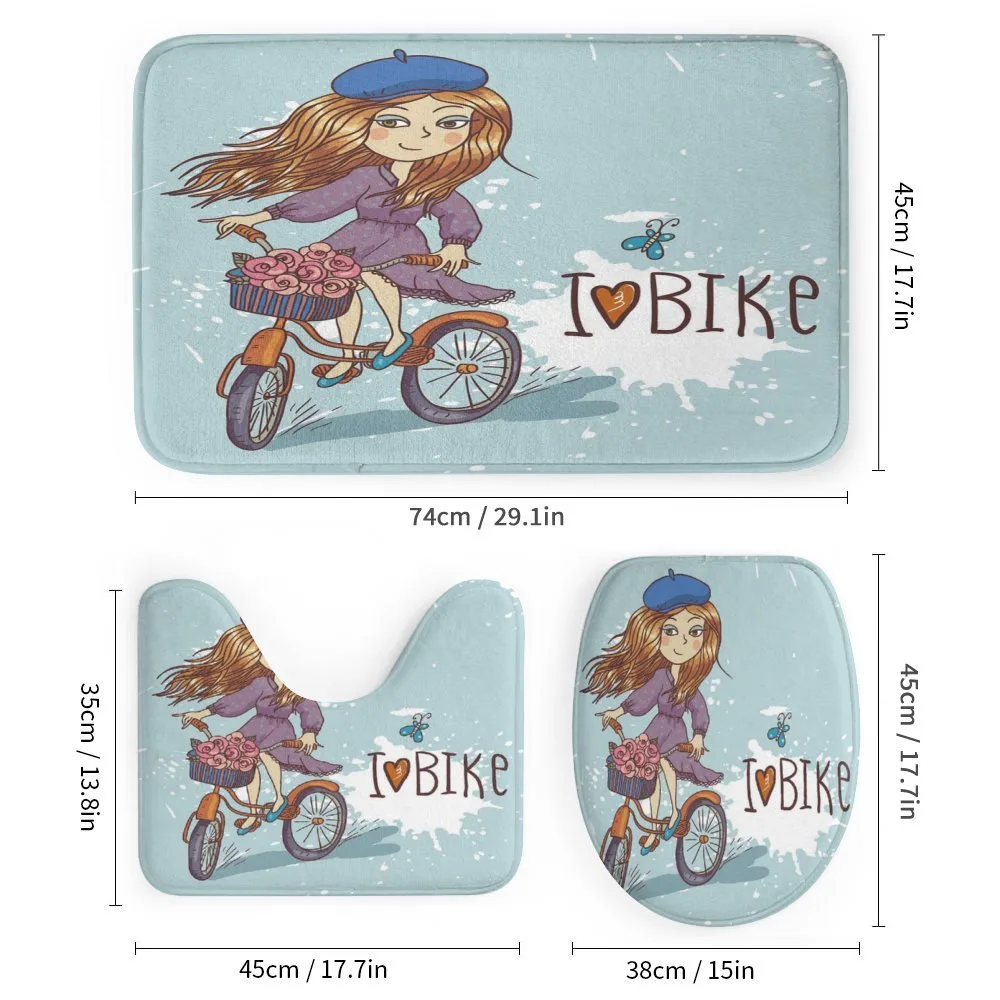 Cartoon Girl with Bike — Detail 1