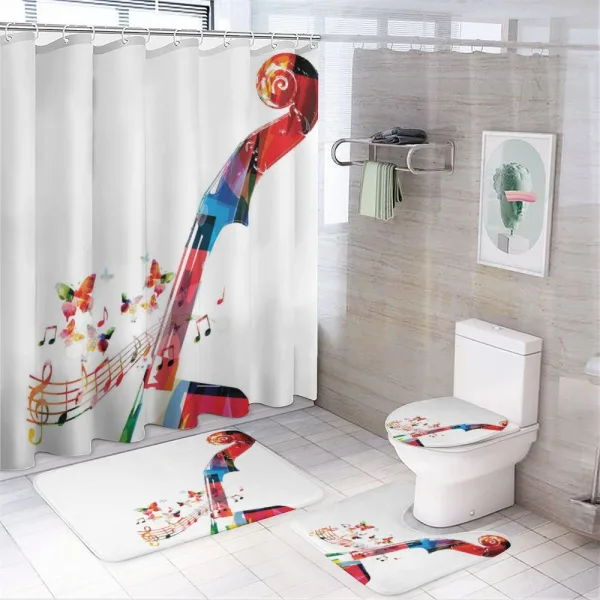 Creative Abstract Pegbox Art on a shower curtain