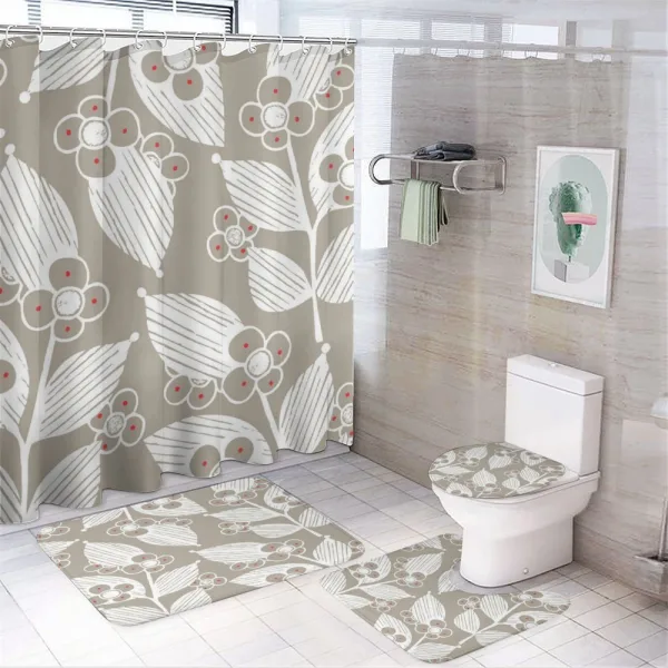 Fragrance Florets Leaves on a shower curtain