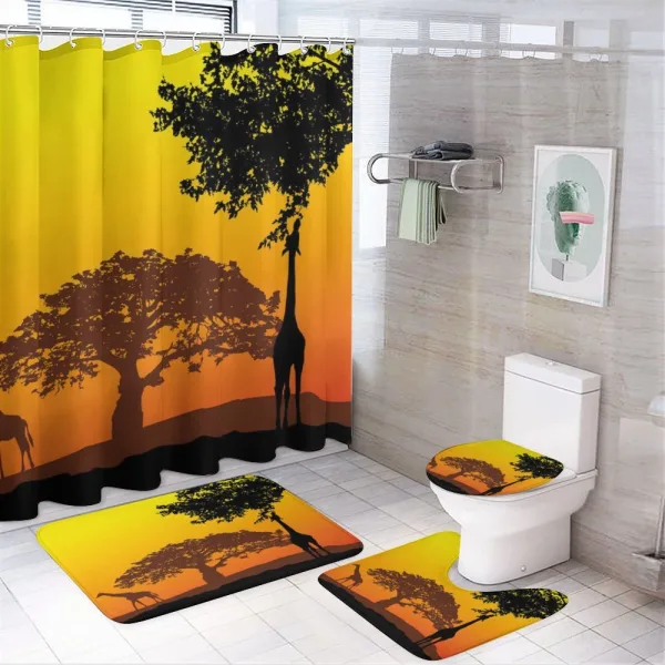 Giraffe Savannah Desert on a shower curtain