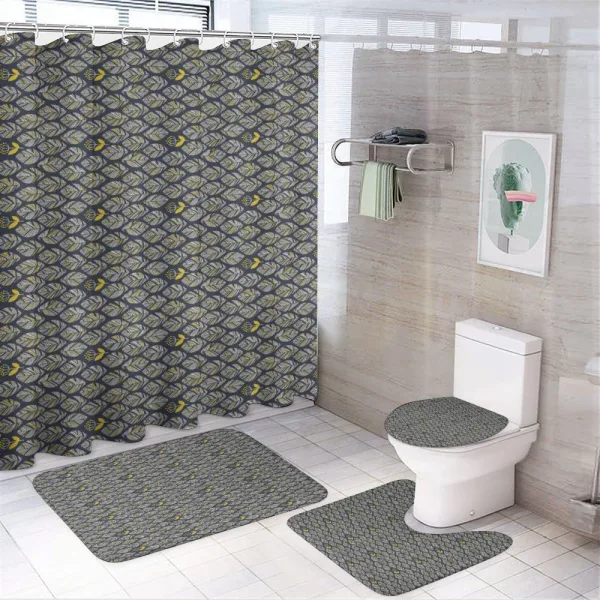 Leaves with Flowers on a shower curtain
