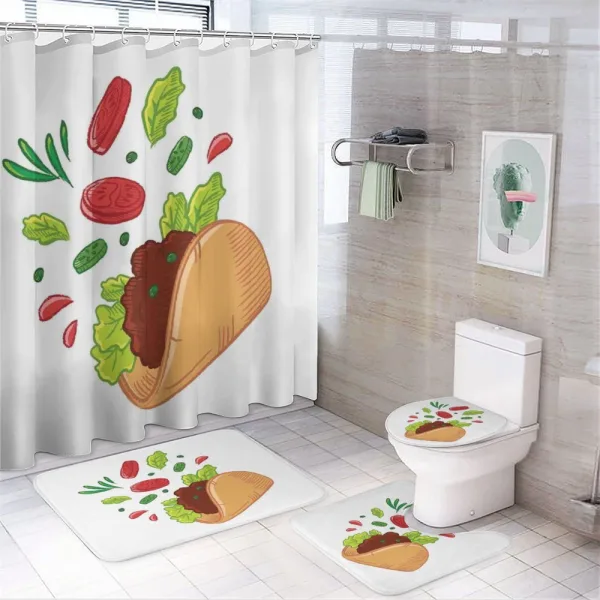 Mexican Tortilla with Veggies on a shower curtain
