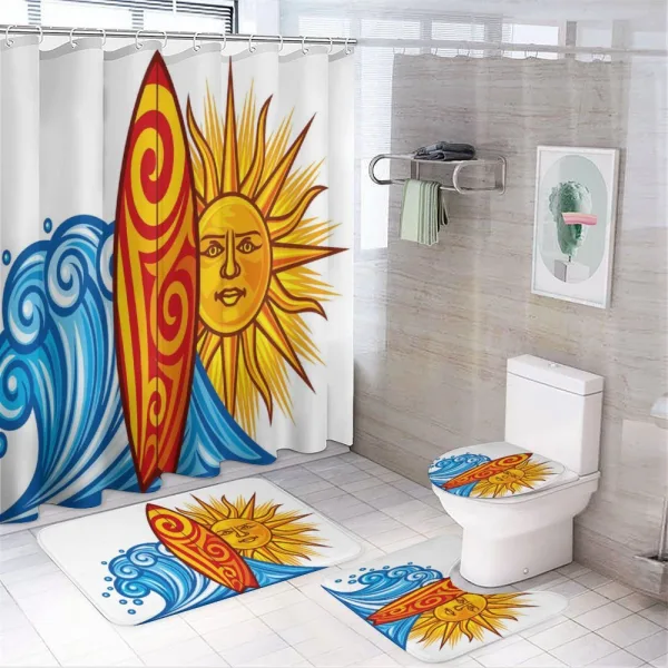 Ocean Wave Sun on a shower curtain