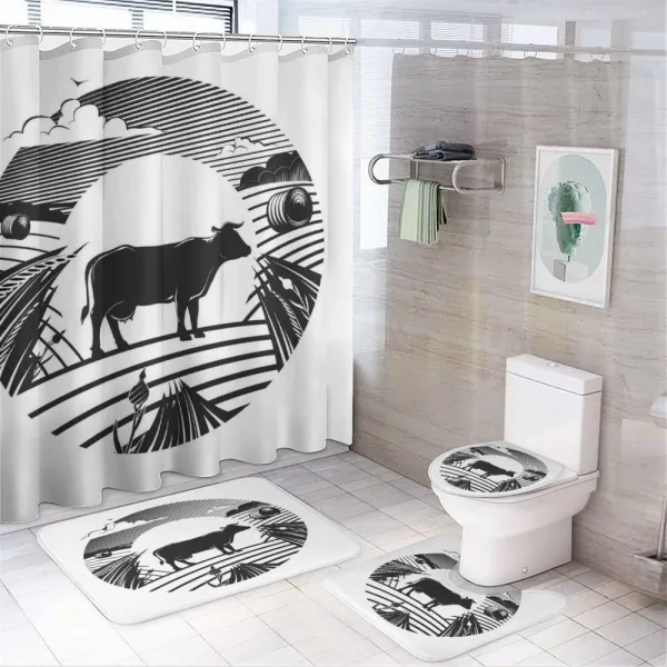 Rural Landscape Field on a shower curtain
