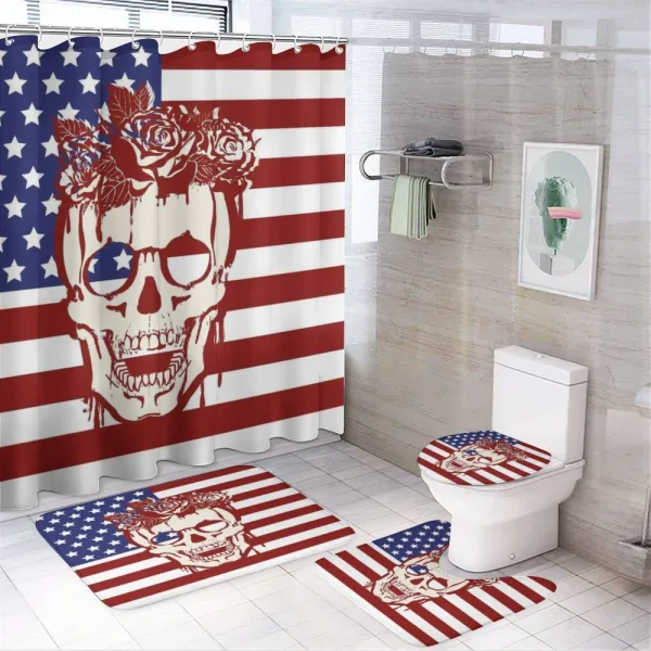 Skull Flowers on a shower curtain
