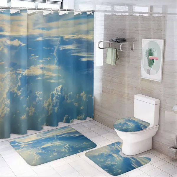 Sunrise Foggy Morning on a shower curtain