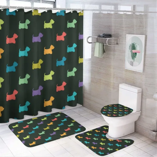 Terrier Silhouettes on a shower curtain