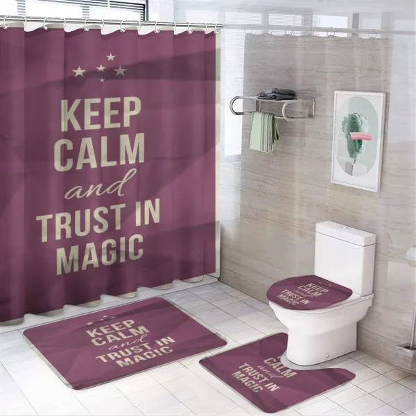 Trust in Magic Purple on a shower curtain