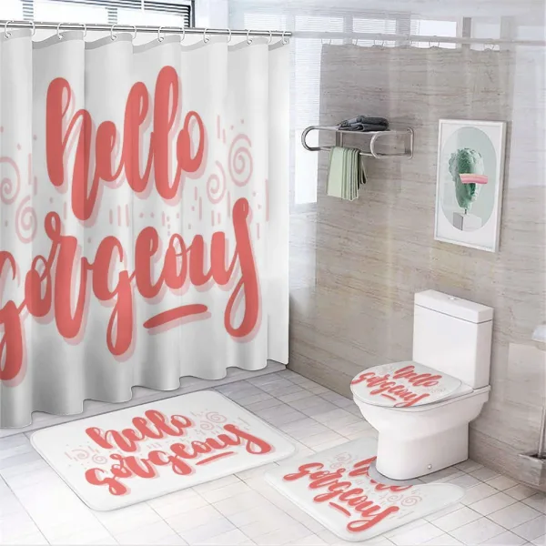 Typography on a shower curtain