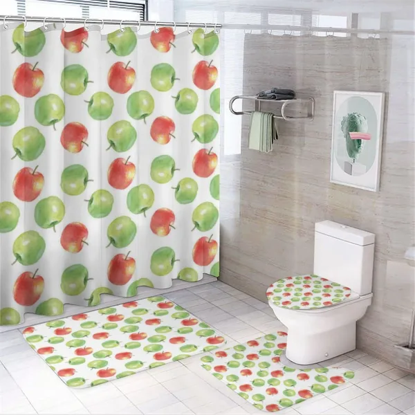 Watercolor Fruit Pattern on a shower curtain