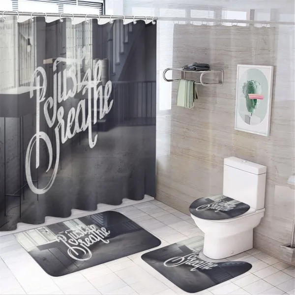 Words Empty Place on a shower curtain