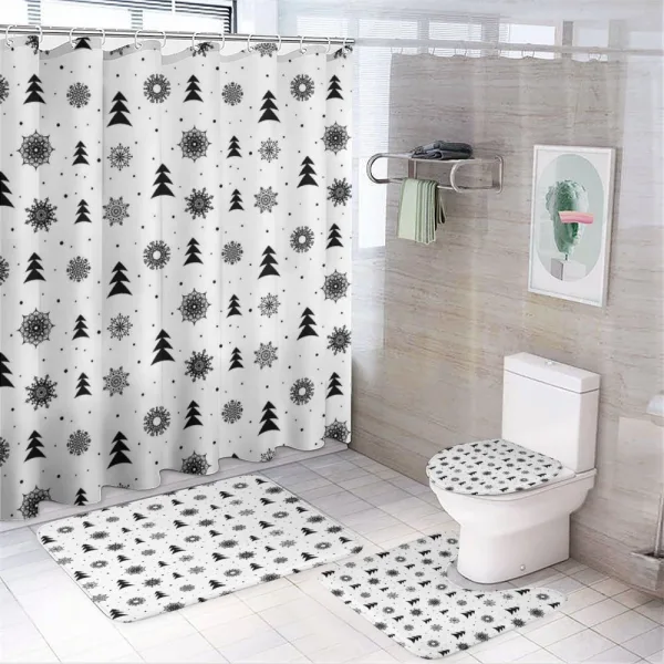Xmas Pine Trees Holiday on a shower curtain