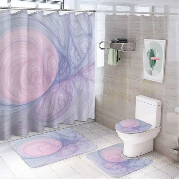 Abstract Fractal Shapes on a shower curtain