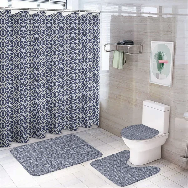 Abstraction of Shapes on a shower curtain