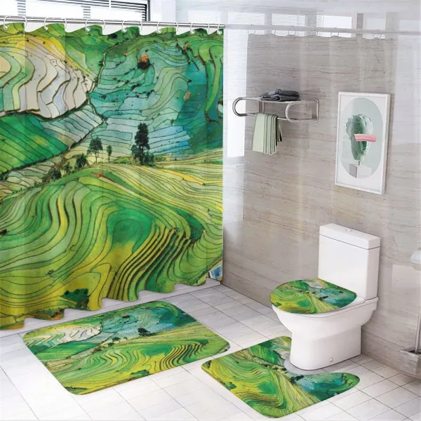 Aerial Scenery Nature on a shower curtain