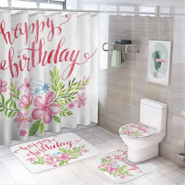 Birthday Themed on a shower curtain