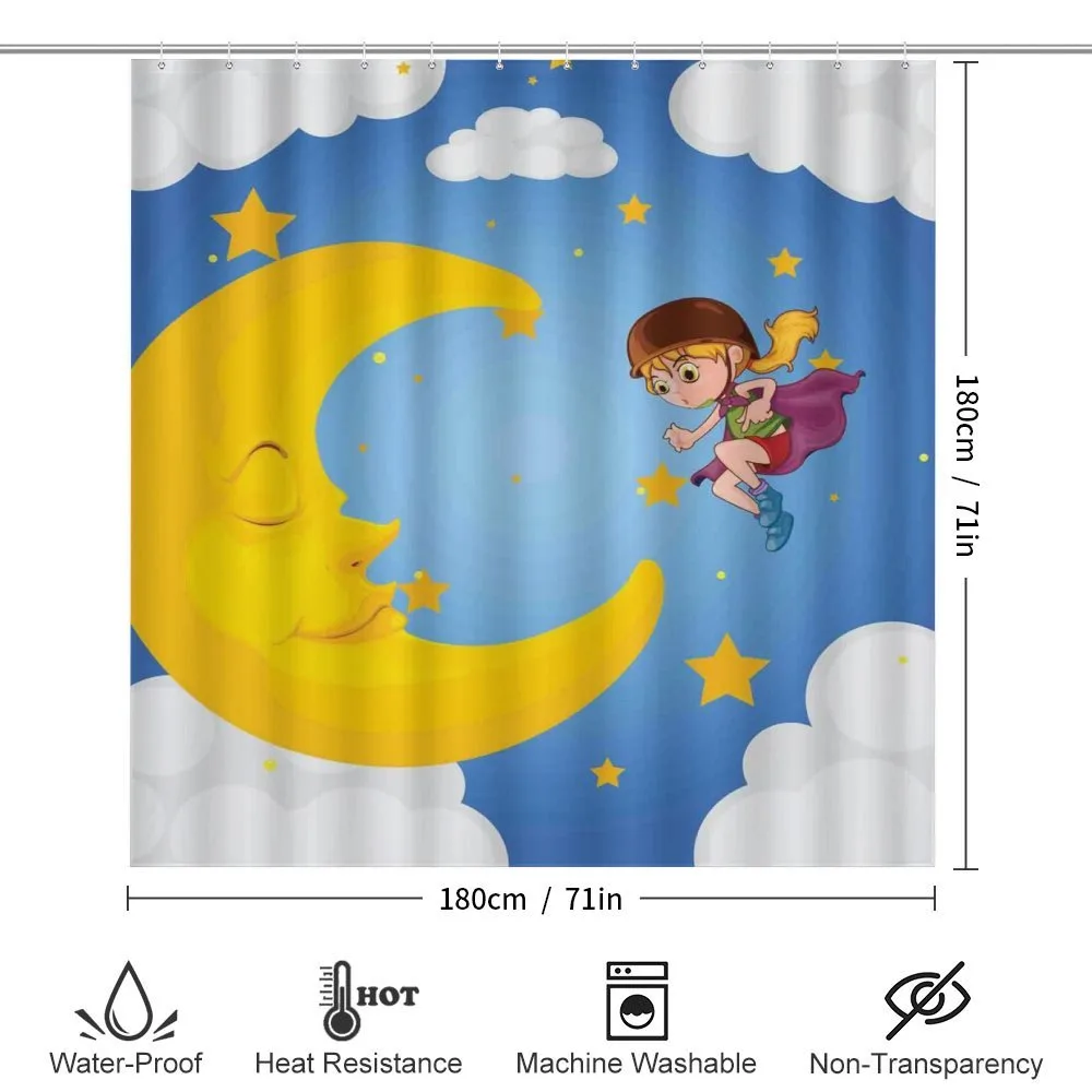 Cartoon Girl Flying — Detail 2