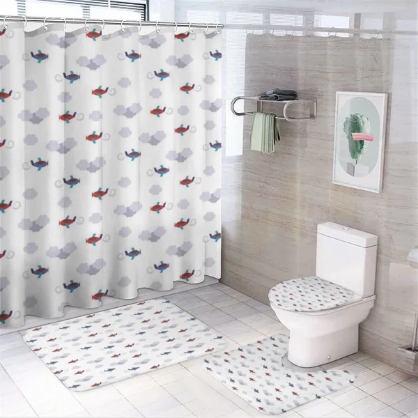Cartoon Planes in Sky on a shower curtain