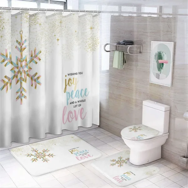 Christmas Snowflake Love on a shower curtain