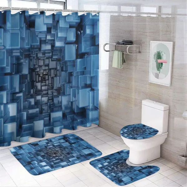 Digital Geometric on a shower curtain