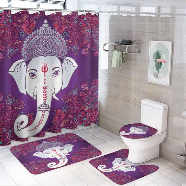 Elephant Floral Design on a shower curtain