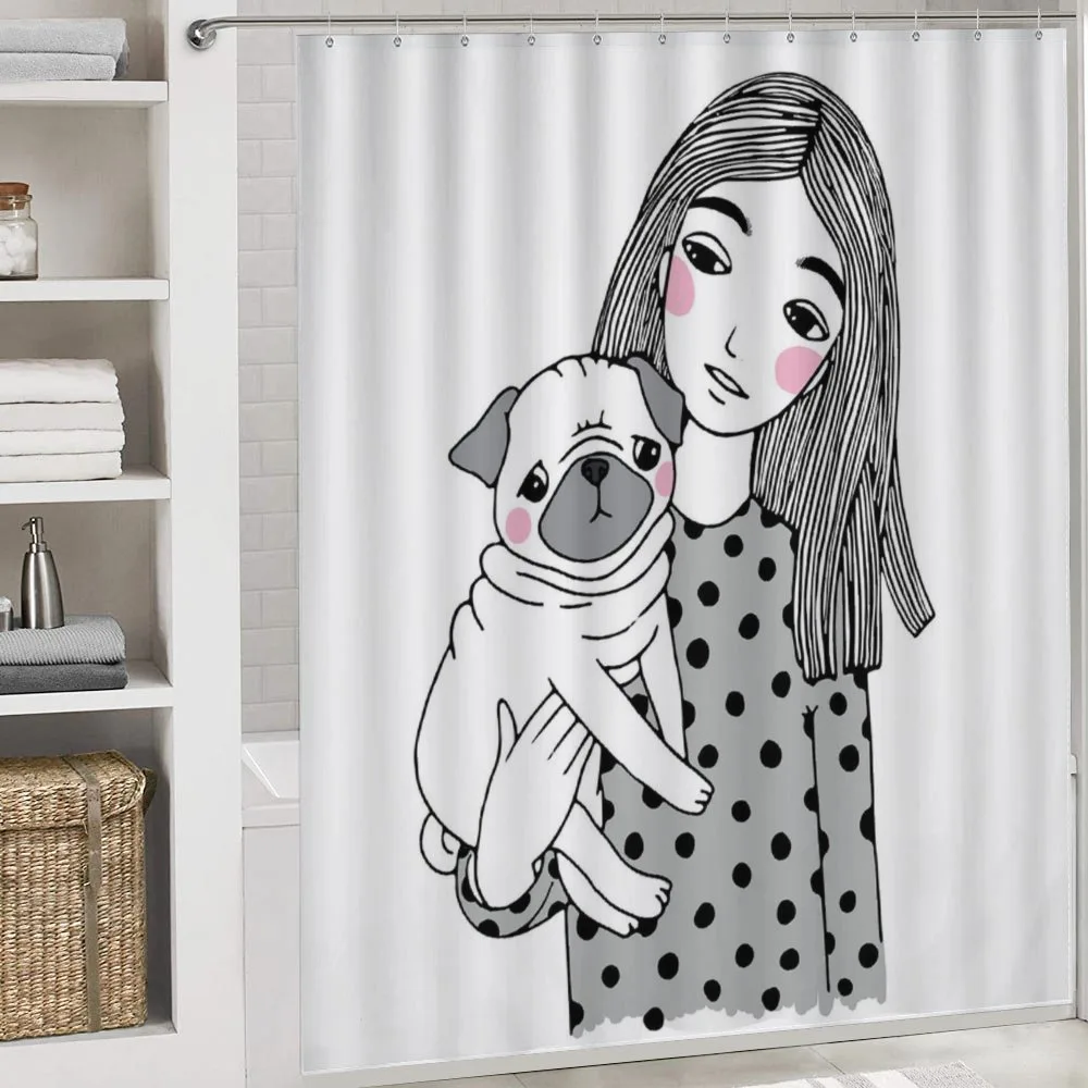 Girl Holding Her Pug Love — Detail 4