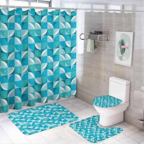 Half Circles Triangle on a shower curtain
