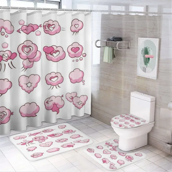 Heart Shape Cloud Romance on a shower curtain