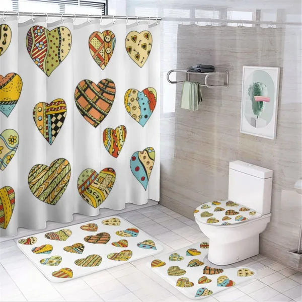 Heart Shapes Pattern on a shower curtain