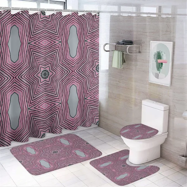 Hypnotizing Striped Motif on a shower curtain