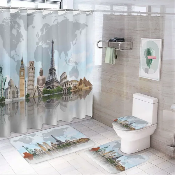 Landmark Buildings Photo on a shower curtain