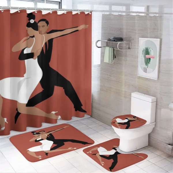 Latin Couple Dancing on a shower curtain