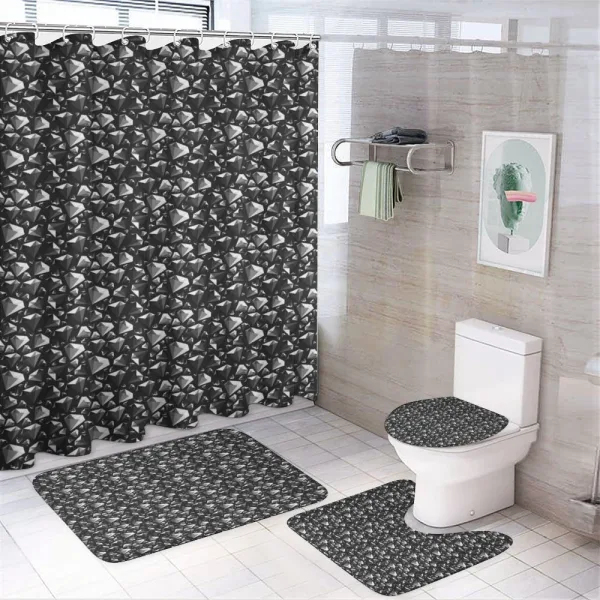 Low Poly Diamond Shapes on a shower curtain