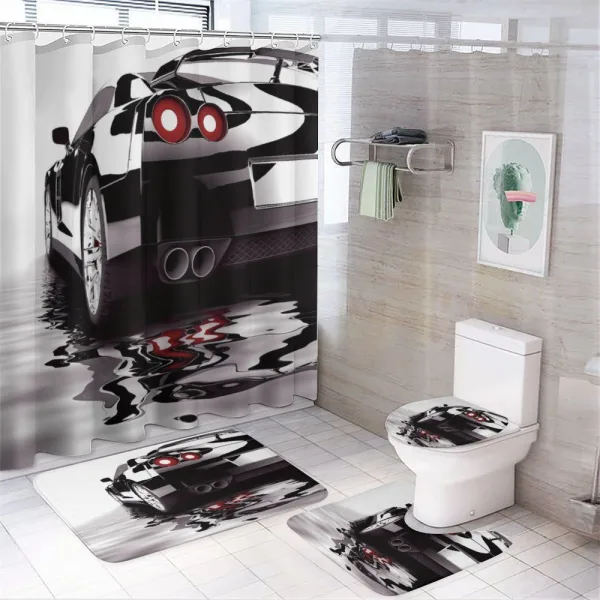 Modern Black Vehicle Style on a shower curtain