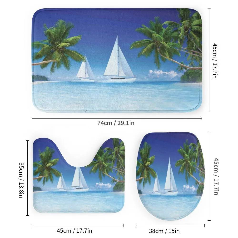Palm Trees and Sailboats — Detail 1