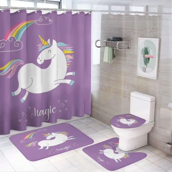 Purple Kids Rainbow on a shower curtain