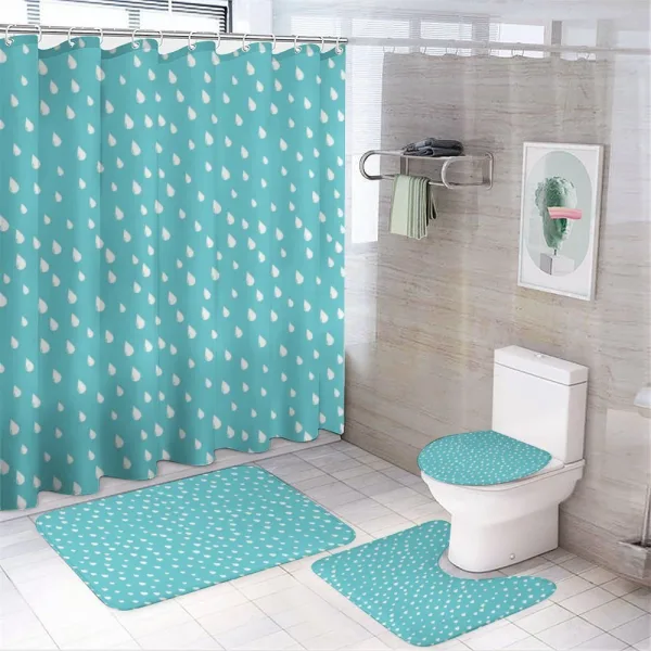 Raindrops on a shower curtain